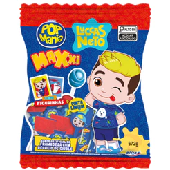 Pirulito Luccas Neto Framboesa Pinta Língua 24 Unidades Pop Mania Maxxi