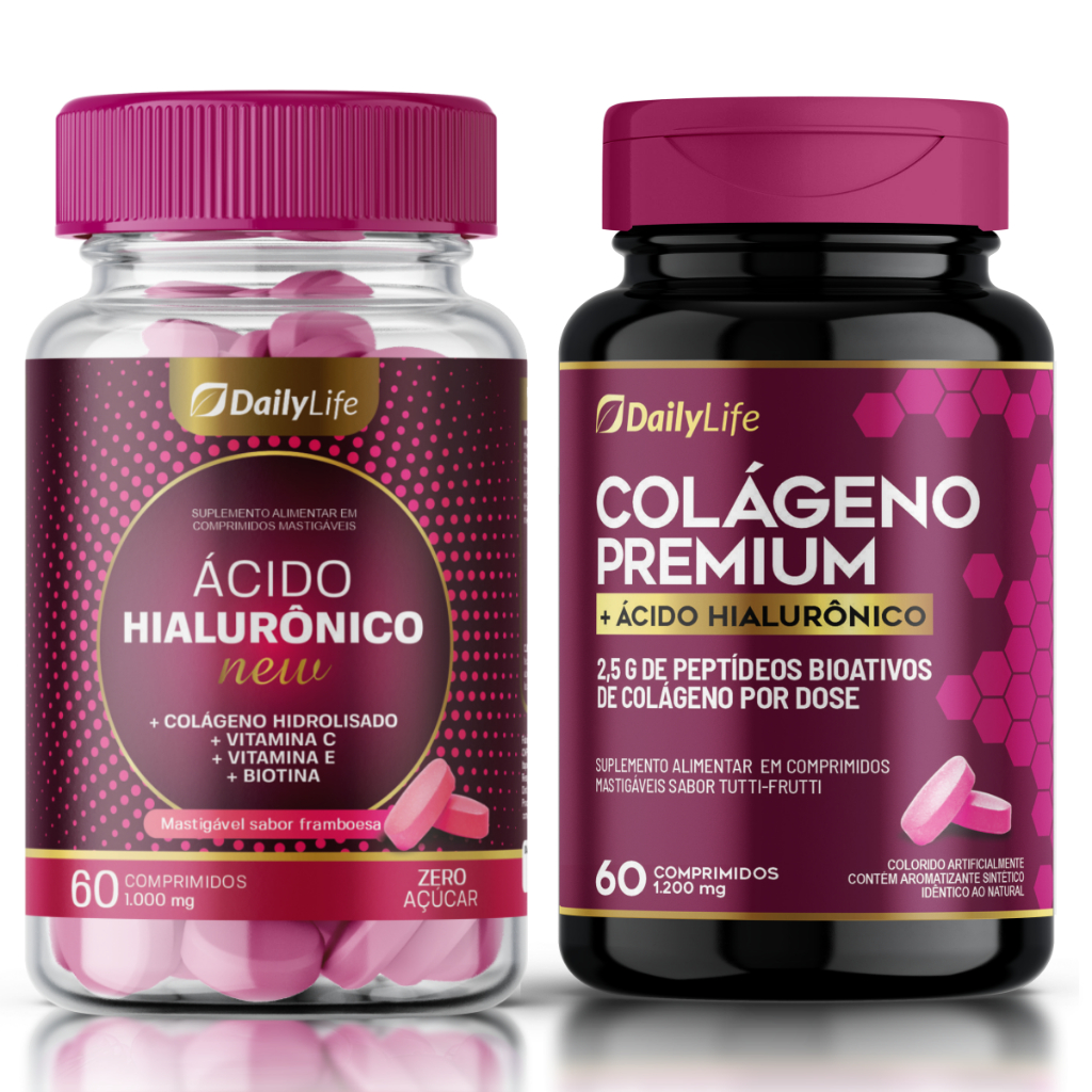 Kit Ácido Hialurônico 1.000mg + Colágeno Premium 1.200mg - Daily Life