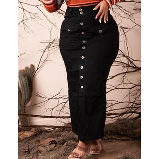 Saia Jeans Longa Preto Evangelica Plus Size Com Lycra Cintura Alta Roupas Femininas Grande em Oferta na Shopee