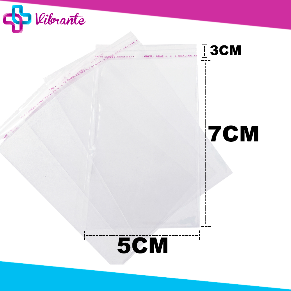 Saco Adesivado 5x7 C/100un - Saquinho Plástico Transparente em Oferta na Shopee