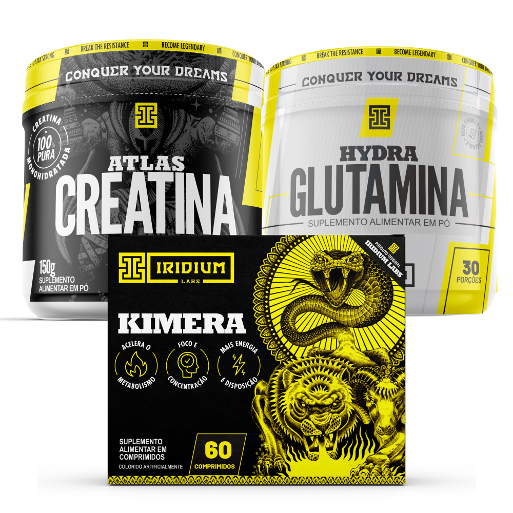 Kit Termogênico Kimera Thermo + Glutamina 150g + Creatina 150g Iridium Labs em Oferta na Shopee
