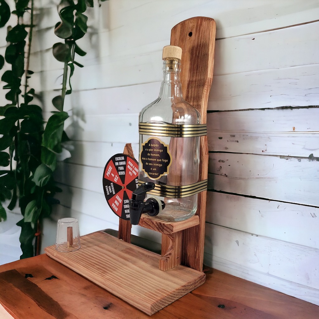 Pingometro De Cachaça Decorativo Para Area De Churrasco Jogo Da Roleta Drink Shot