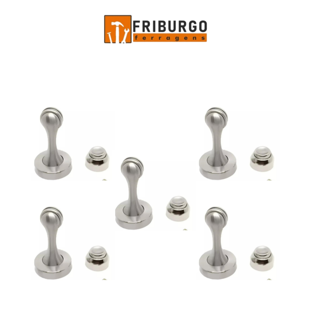 Kit com 5 UND Prende Porta Magnético Inox Renna