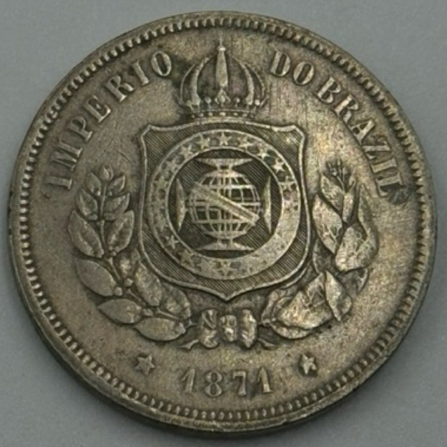 moeda 100 réis Império 1871 cupro níquel (cód108)