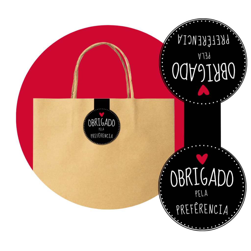 100 Etiquetas Adesivas - Lacre Fecha Sacola - Tam: 10 x 4 Cm em Oferta na Shopee