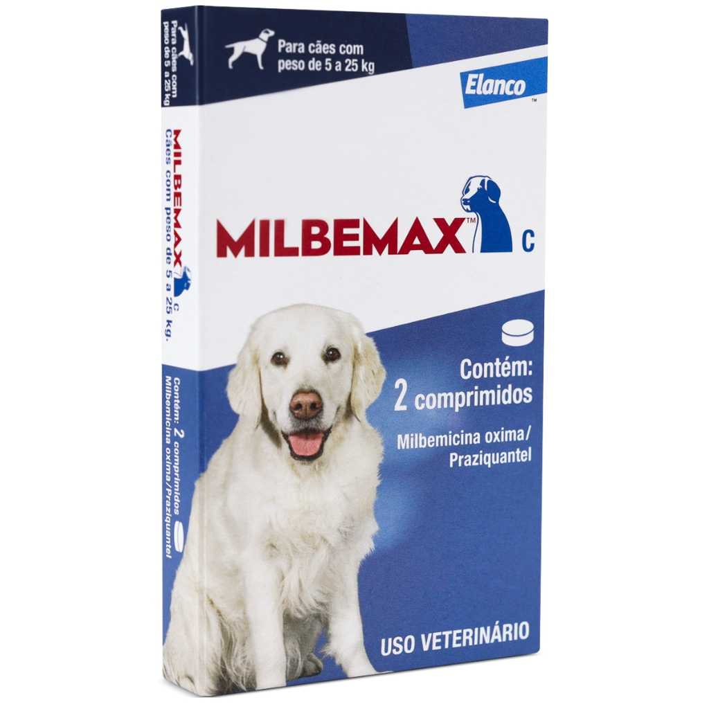 Vermífugo para Cachorro Elanco Milbemax 5 kg a 25 kg 2 Comp - Pets