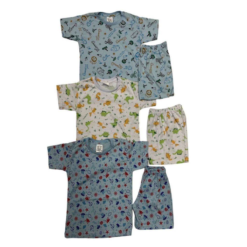 Kit 3 Conjuntos Pijama Infantil Menino Estampas Sortidas.