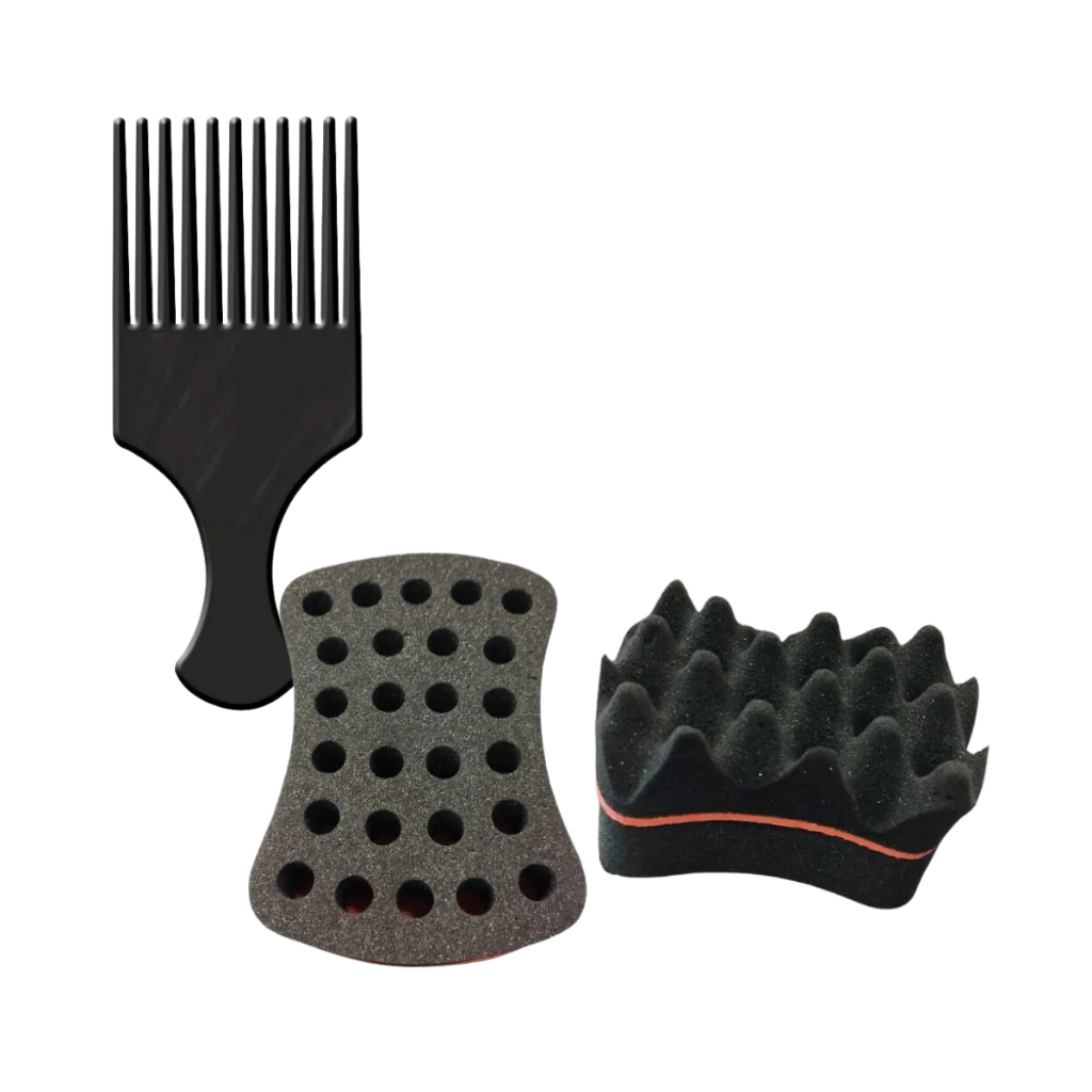 Kit Pente Afro esponja Nudred penteado afro
