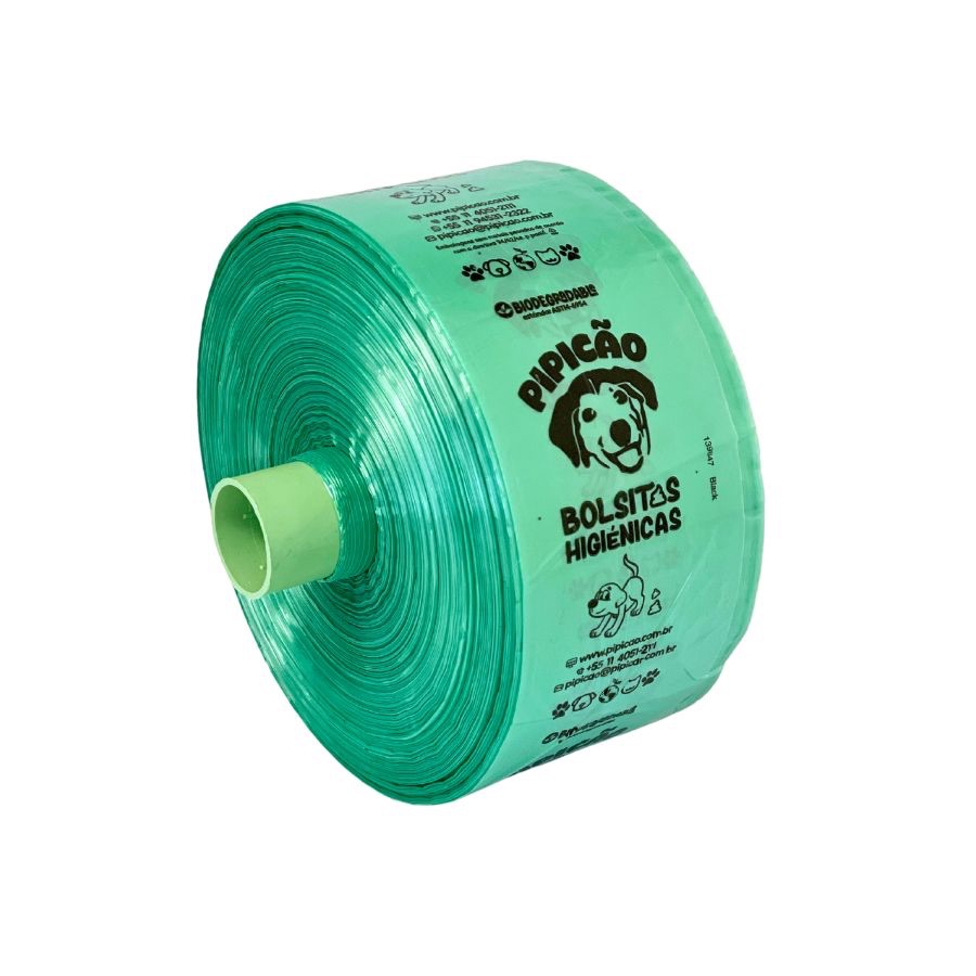 Bobina Cata Caca Com 1000 Sacolas Biodegradáveis Coleta de Fezes de Cachorro Pipicão
