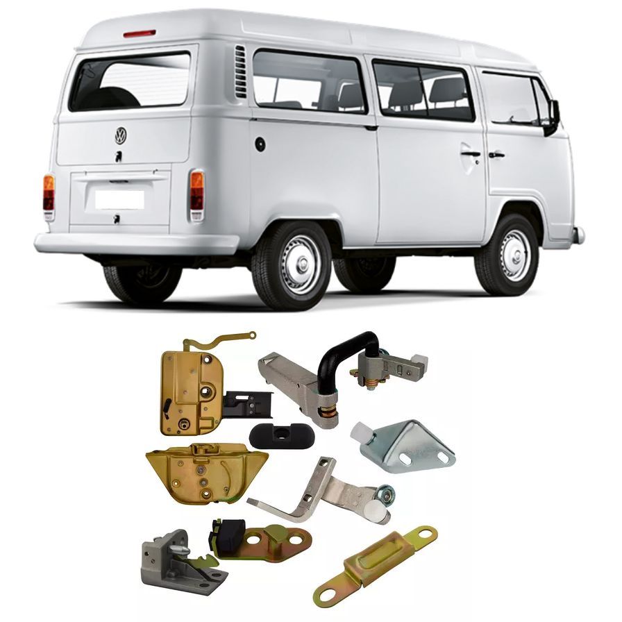 Kit Fechadura Batente Guias Porta Meio Correr Kombi 1997/