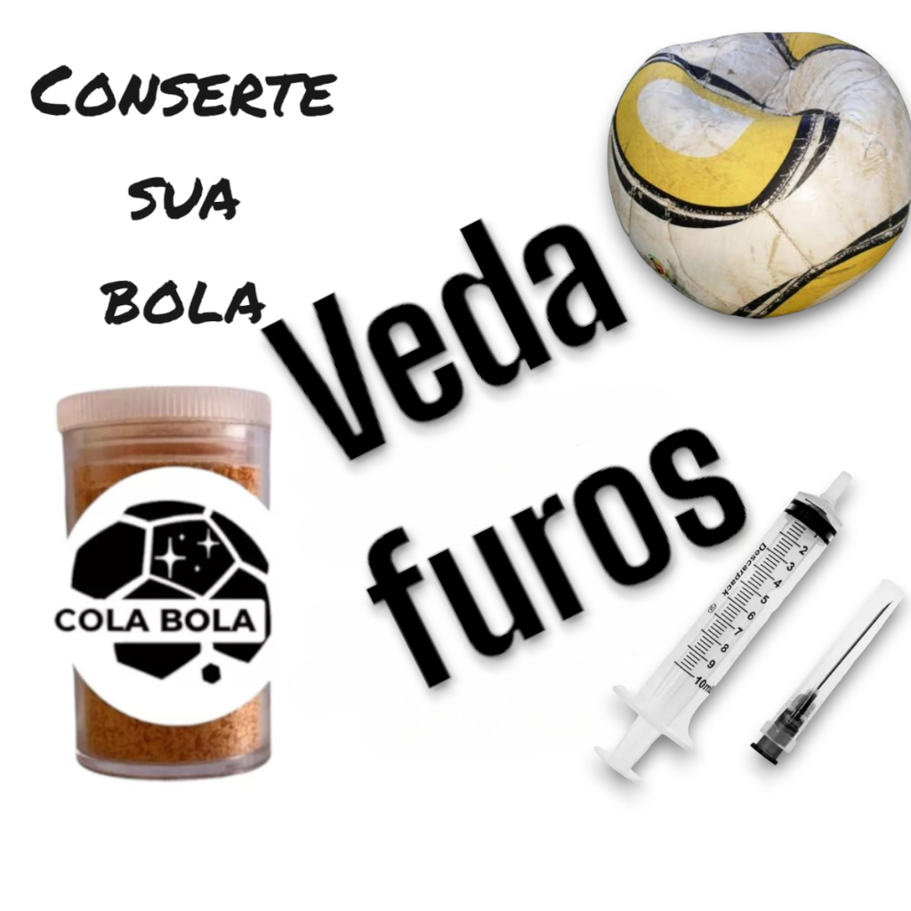 Kit Conserto Bola Furada 1 Dose Cola Bola Pó Mágico Recupera