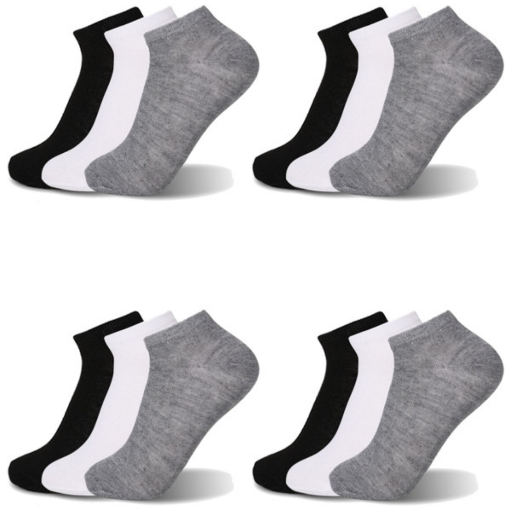 Meia Juvenil Infantil 12 Pares Cano Baixo Unissex Atacado 6 pares ou 3 pares 31 ao 43 todos os tamanhos cores soquete em Oferta na Shopee