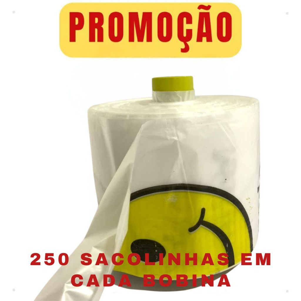 Kit 6 Bobinas Sacolinha Fundo Estrela Sacos Plásticos Picotados