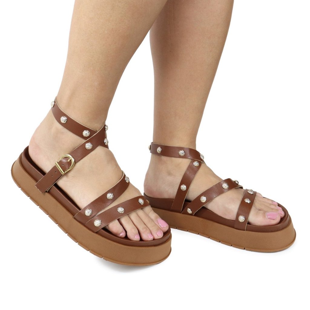 Papete Feminina Sandalia Confortavel Plataforma Ajustavel Moda Verao