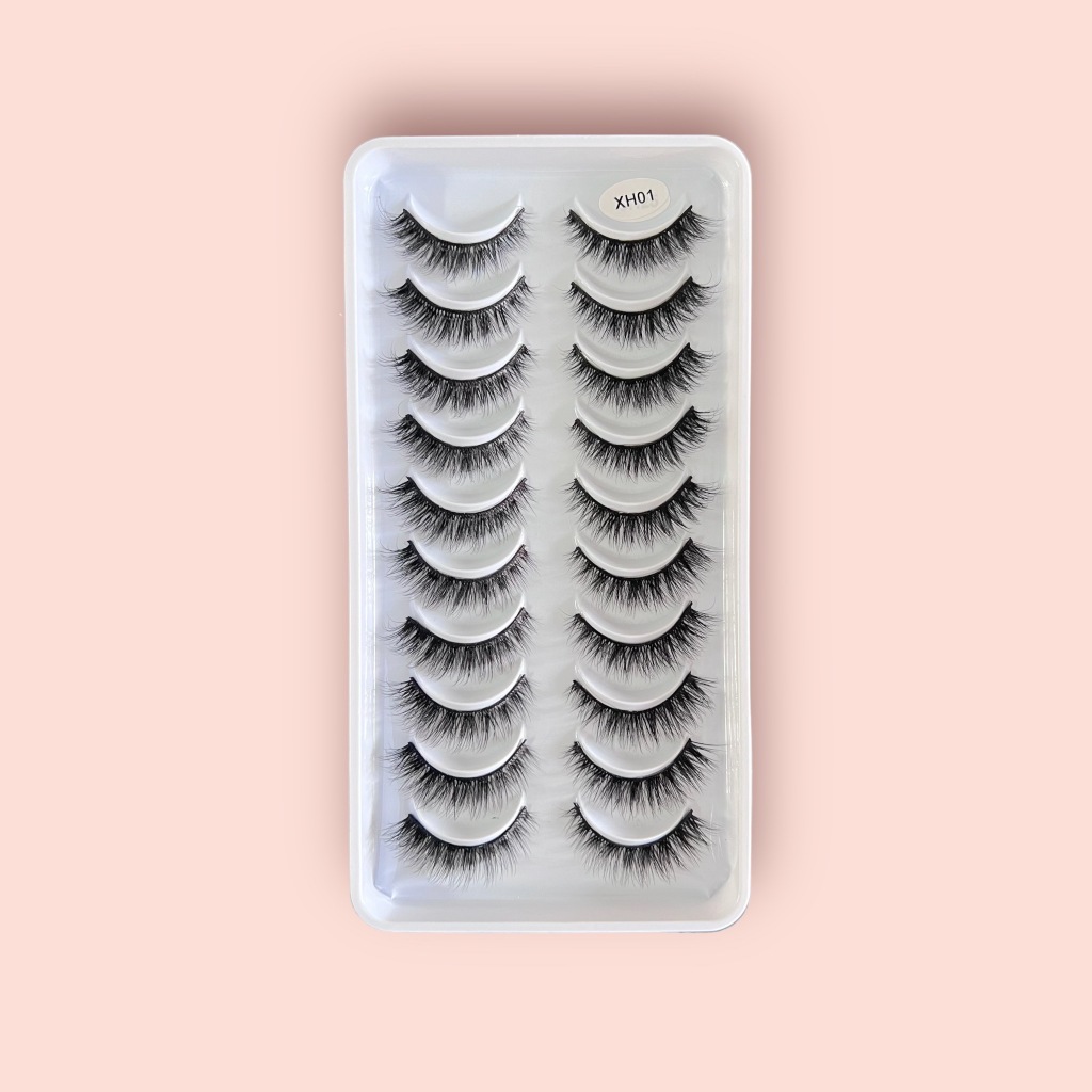 cartela cilios posticos 3D naturais 10 pares