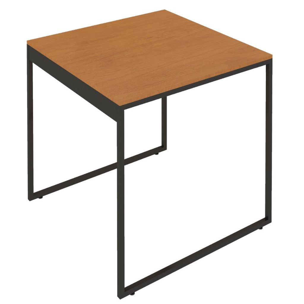 Mesa de Jantar Industrial 80x80cm Quadrada 4 Lugares Tampo MDF Pés Metálicos Cozinha Sala Pequena