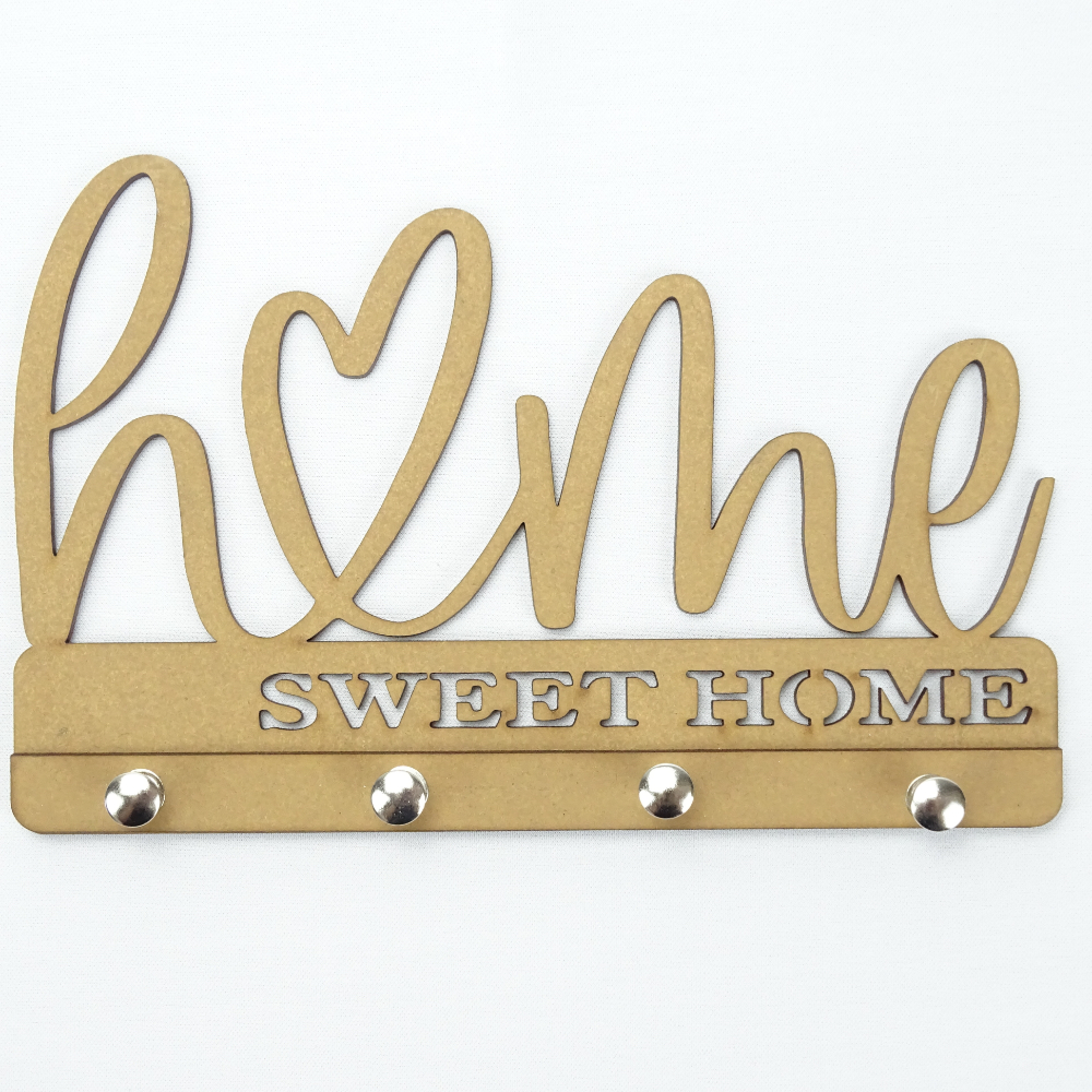 Porta Chave De Parede Suporte Gancho Madeira Mdf  Vazado Premium Porta Chave Criativo Decoração Sala