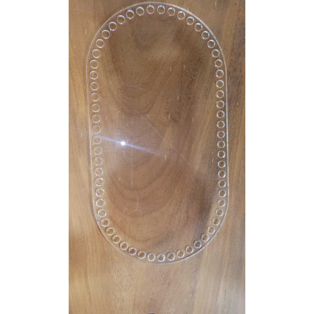 BASE CROCHÊ ACRILICA OVAL PARA MATEIRAS E BOLSAS