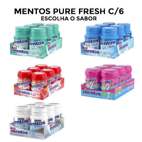 Mentos Chiclete Garrafa Zero Açúcar Display 6 Garrafas - Escolha o Sabor em Oferta na Shopee