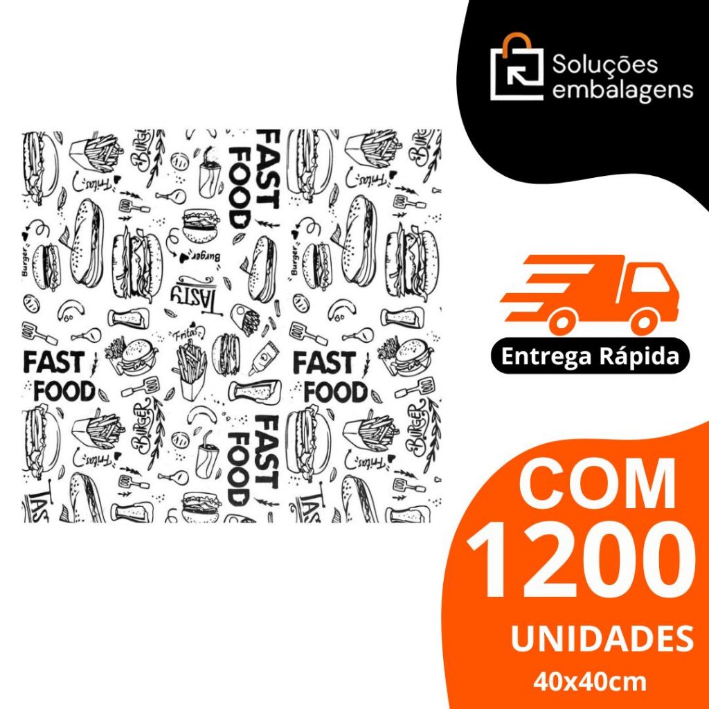 Papel Acoplado Lanches E Frios Delivery 40x40 C/ 1200 em Oferta na Shopee