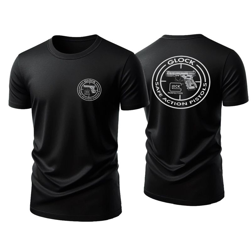 Camiseta Masculina Dry Fit Premium Glock Safe Camisa Cac Militar Academia
