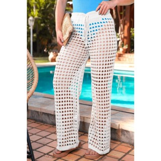 Calça Pantalona Saída de Praia Trico Moda Praia Tricot em Oferta na Shopee