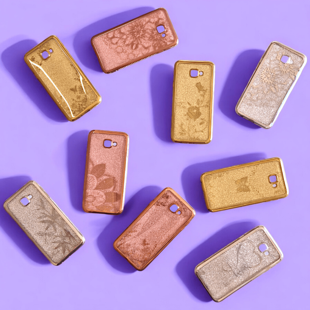 Capa Capinha Case Sam Galaxy J4 Core Decorada Brilho Glitter Strass