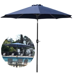 Ombrelone Central Praia Jardim 2,70 Metros Articulado Azul Marinho
