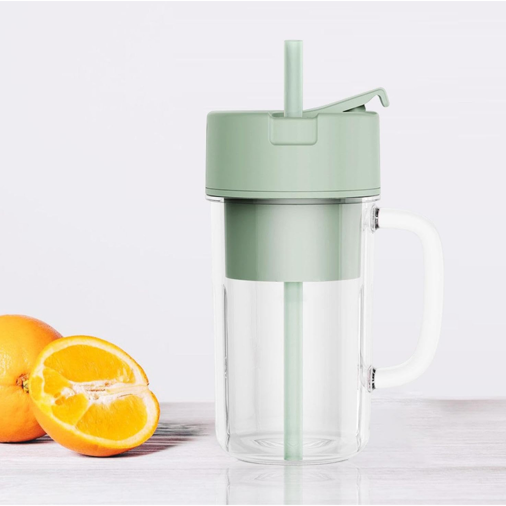 Copo Caneca Liquidificador Mini Juicer Mixer Portatil 6 laminas tampa e canudo Recarregavel 420ml