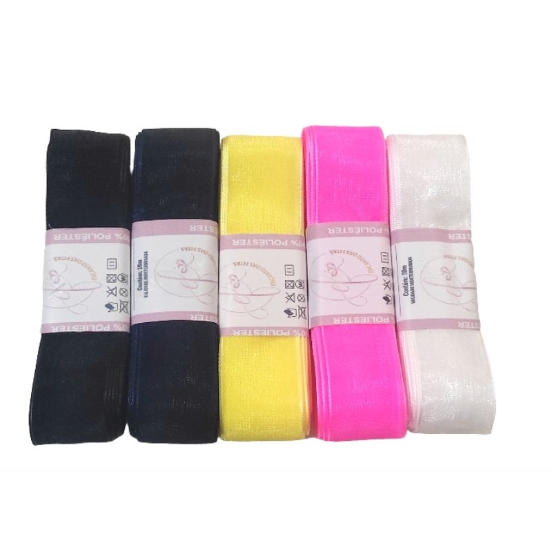Fitas de Organza Sanding 22mm N5 kit Com 5 Cores- 5 Metros de Cada Cor — imagem 2 de 2