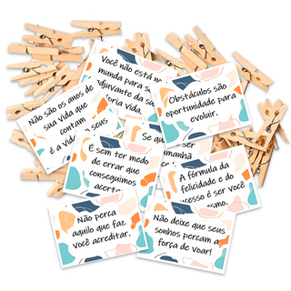 Kit 100 Tags Frases motivacionais com pregadores natural em Oferta na Shopee