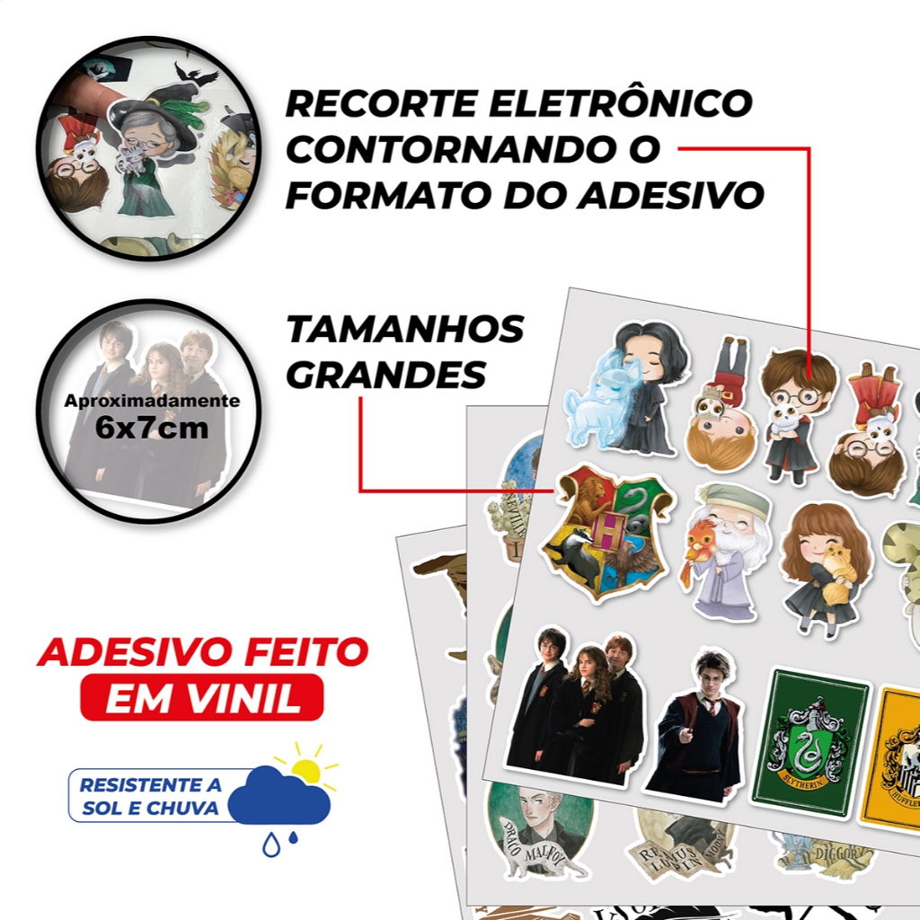 Cartela com 49 adesivos Harry Potter + Brinde — imagem 2 de 2