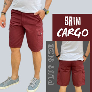 Bermuda Plus Size Short Cargo masculino Brim Liso 6 Bolso tamanho Grande 48 50 52 54 Preta...