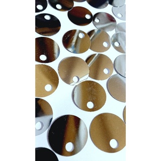 Paete prata espelhado furo grande 25mm em Oferta na Shopee