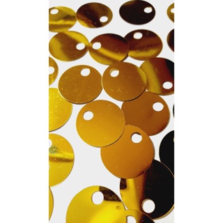 Paete dourado espelhado furo grande 25mm em Oferta na Shopee