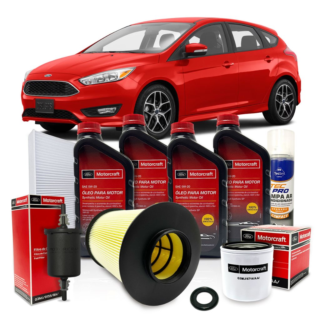Kit Revisão Troca de Óleo Motorcraft 5w20 Ford Focus 1.6 2014 2015 2016 2017 2018 2019