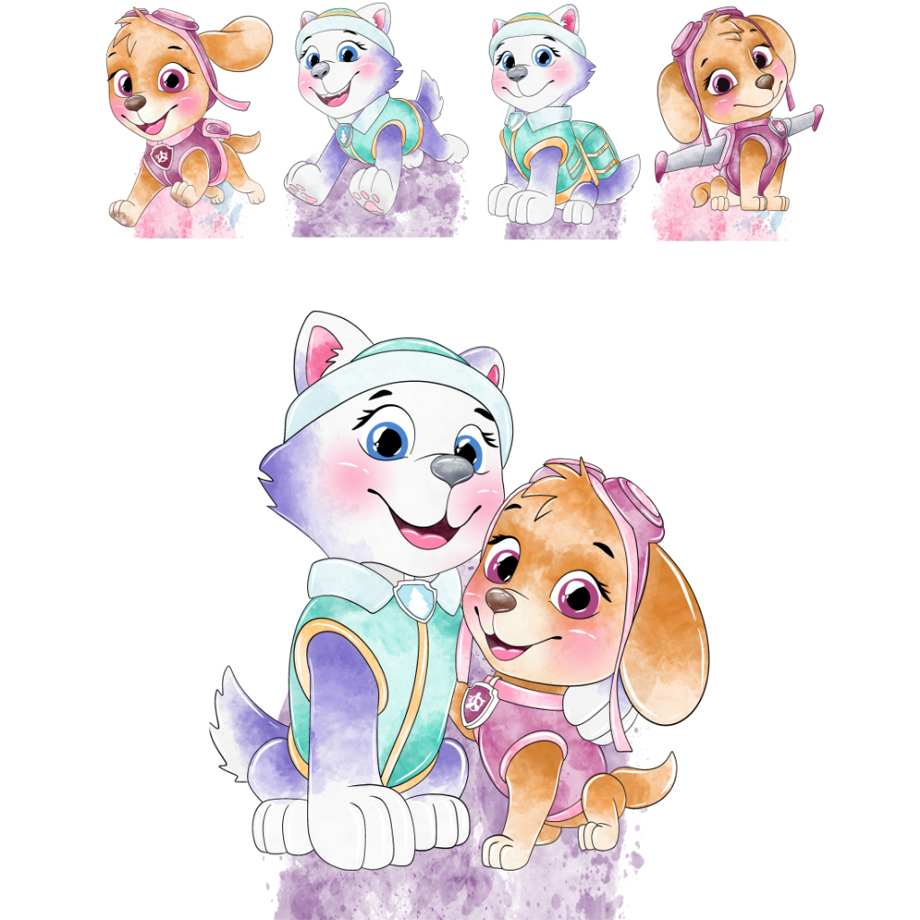 KIT DISPLAYS PATRULHA CANINA MENINA - FESTA E DECORAÇÃO em Oferta na Shopee