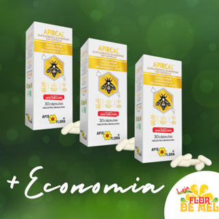 Geleia Real (Kit c/ 3) Liofilizada Apireal 30 cápsulas - Apis Flora em Oferta na Shopee