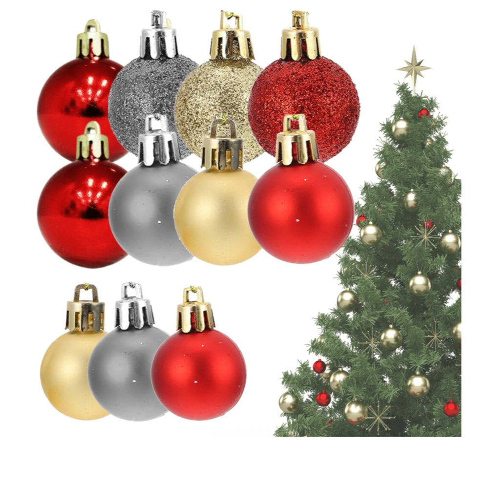 Bola De Natal para Árvore 12 UND Tubo bolas Natalinas 5cm Bolas Enfeite De Árvore De Natal decoração enfeite para árvore de natal