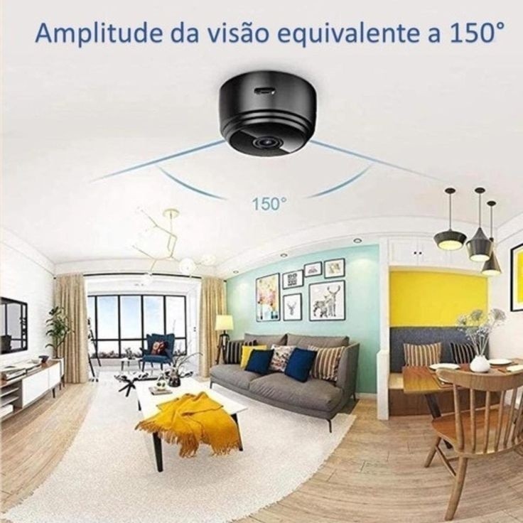Câmera de Segurança A9 Mini Full HD 1080P – WiFi, Sem Fio, Visão Noturna Infravermelha e Monitoramento CCTV