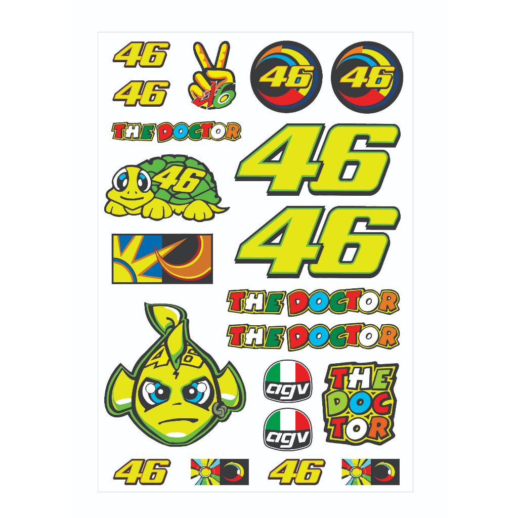 Cartela com 20 Adesivos para Moto Capacete Bike em Oferta na Shopee