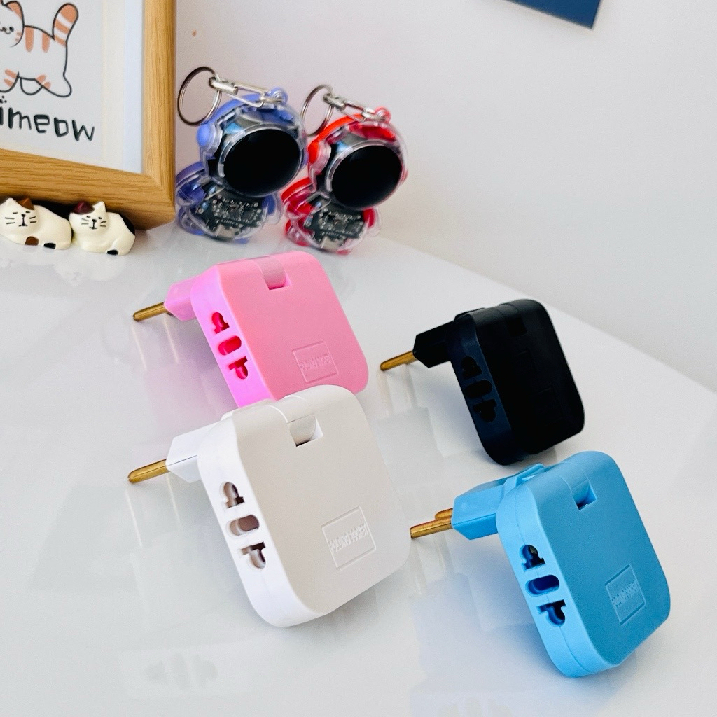 Imagem kit 3 Adaptador Tomada Padrão Europeu Para 3 Universal T 10A 180Graus