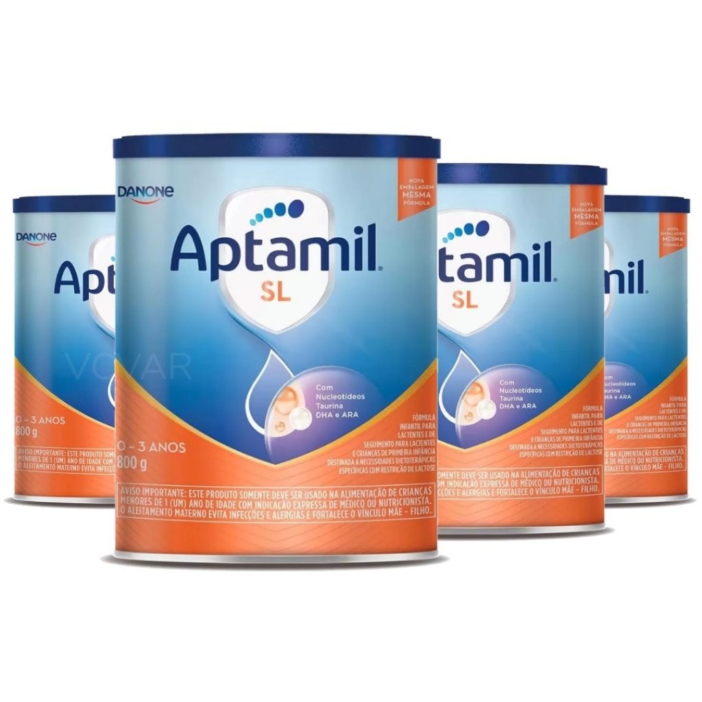 4 Aptamil SL sem Lactose Fórmula Infantil 800g Kit