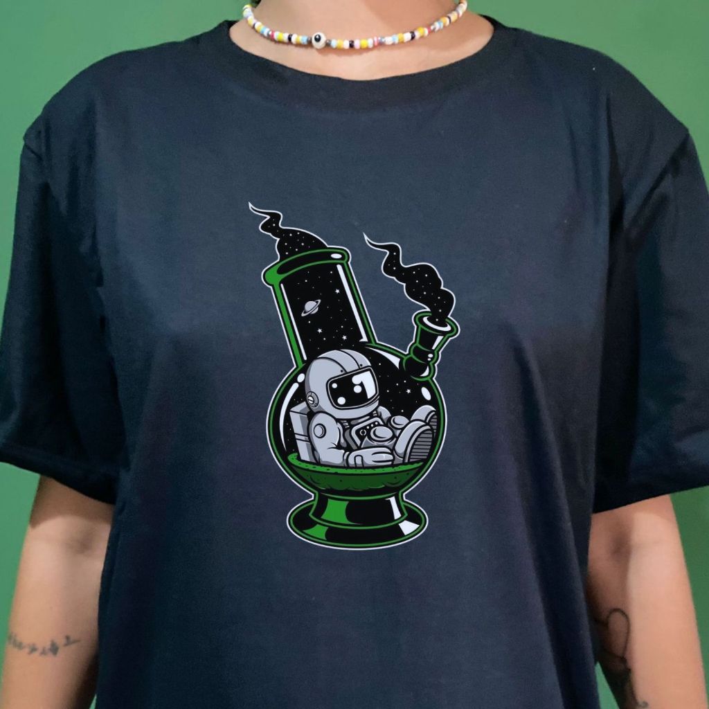 Camiseta T-shirt Feminina Premium Estampada ASTRO BONG Camisa 100% Algodão Para Academia e Caminhada