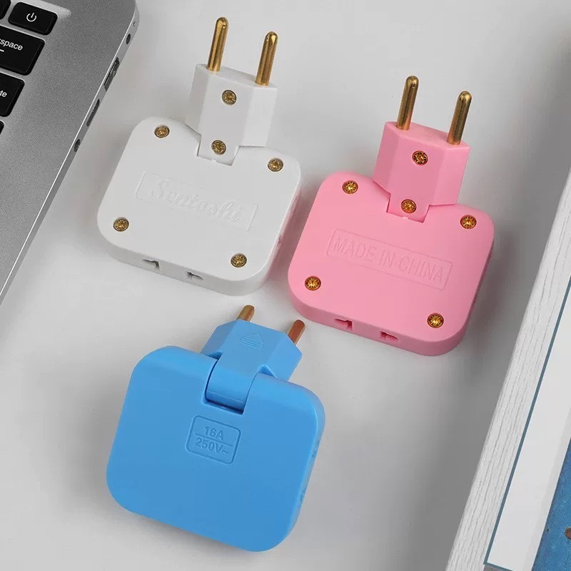 KIT  Adaptador Tomada Padrão Europeu Para 3 Universal T 10A 180Graus