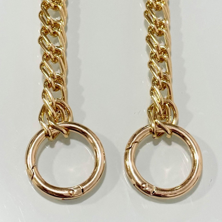 Alça Para Bolsa Corrente Dupla Com Argolas - 1.20 Mts - Pra Uso em Bolsas ou Cintos em Oferta na Shopee