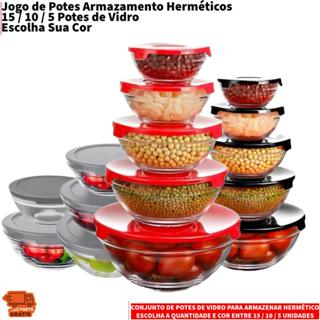 15 Potes de Vidro Herméticos Para Armazenar Com Tampa Utensílios de Cozinha Organização de...