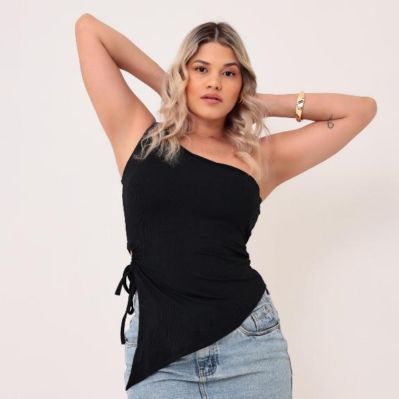 Blusa Bata Feminina Assimétrica  Que Caia Moda Blogueira Super Tendência