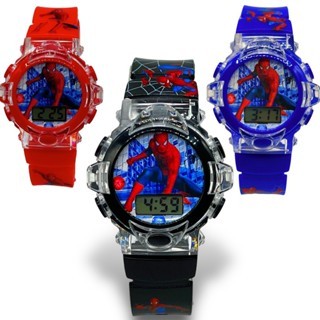 Relógio do Homem Aranha Spider Man Super Herói Marvel com Luz/Led e som Menino Menina Infantil em Oferta na Shopee