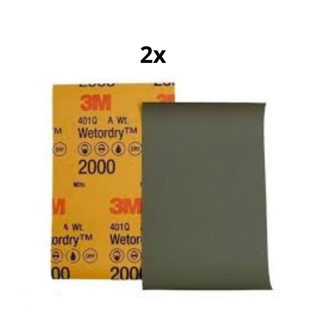 Kit 2 Lixa D'água 2000 3M 401Q (meia folha) 14cm x 23cm